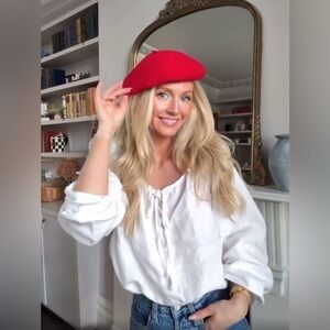 100% European Linen Women's Sunscreen Shirt Loose Long Sleeves M MSRP $179